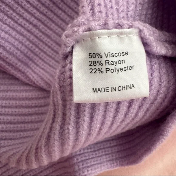 Zesica V-Neck Purple Ribbed Knit Lapel Collar Sweater - Picture 9 of 12